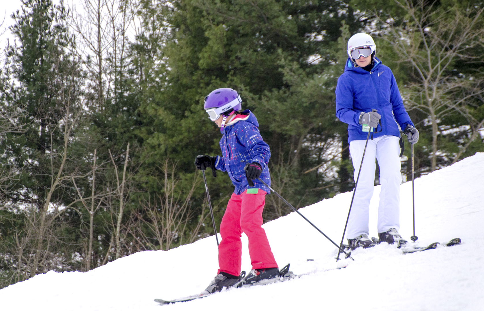 Mother and Daughter Skiing Snow Trails Slopes #SnowTrailsOH