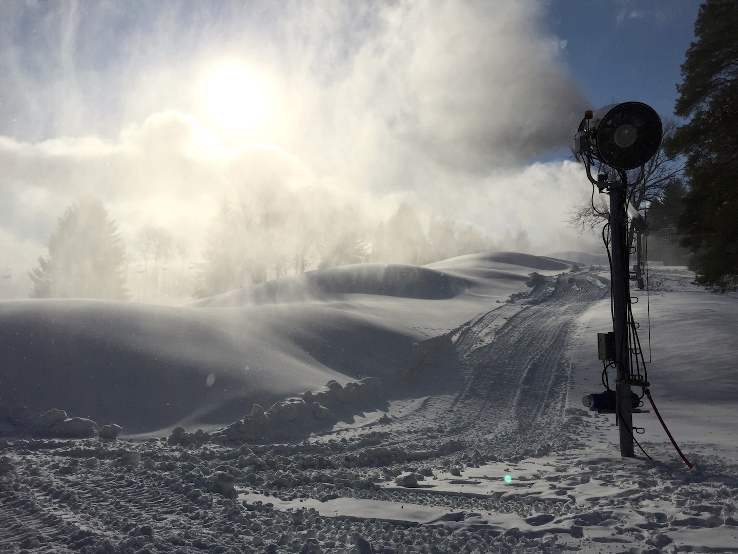 Early Season Snowmaking in November at Snow Trails