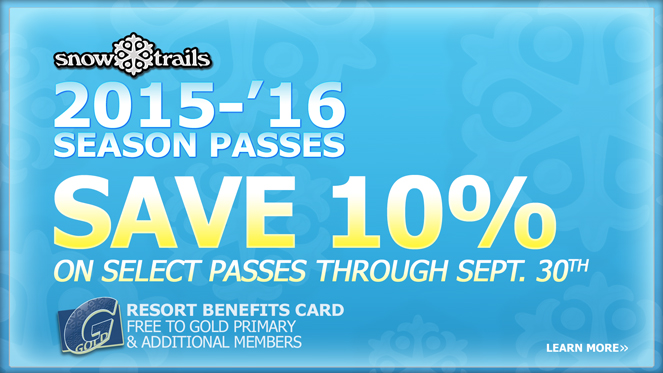 Save 10% on Select Snow Trails Season Passes through September 30th