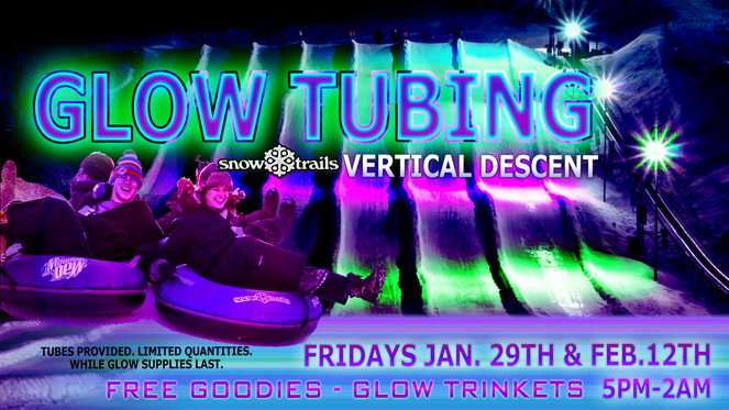 Glow Tubing at Vertical Descent Tubing Park at Snow Trails