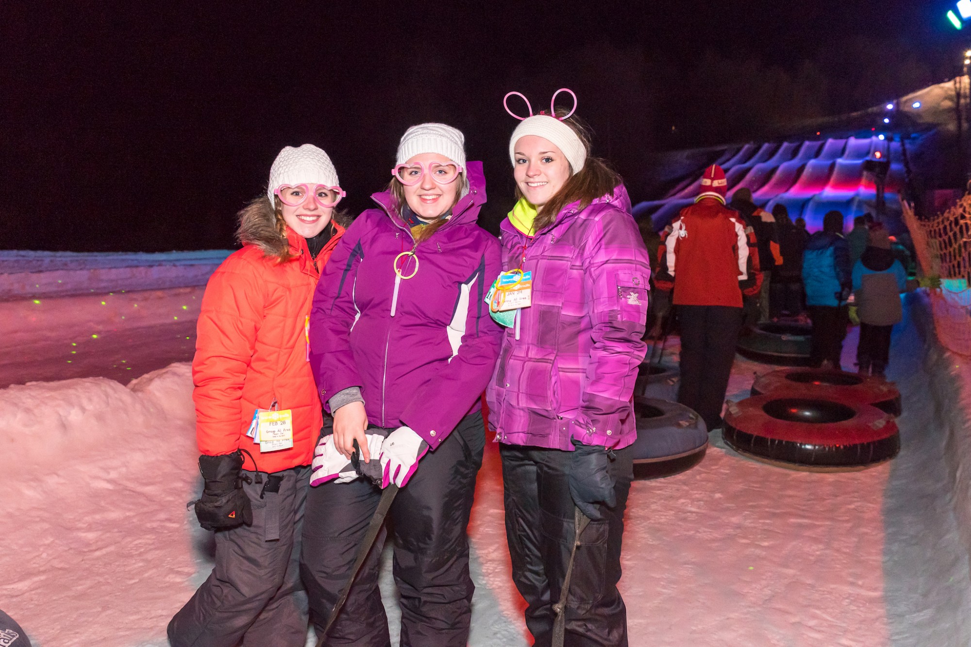 Late Night Glow Tubing with Friends at Snow Trails Vertical Descent Tubing Park