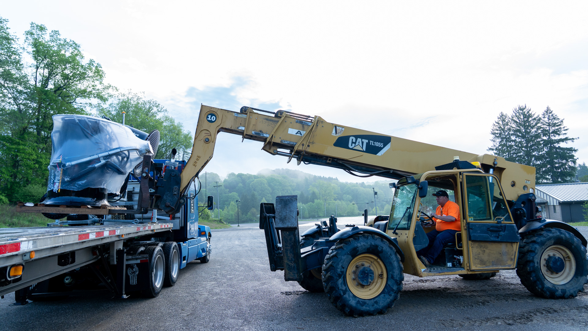 Unloading New Snow Guns at Snow Trails Mansfield, Ohio