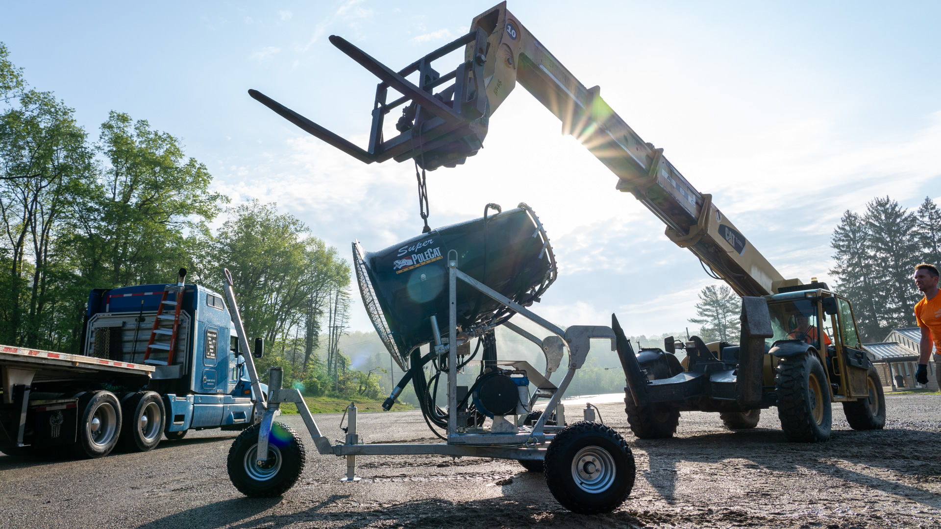 New SMI Super Pole Cat Snowmaker Mobile Snow Gun at Snow Trails Mansfield, Ohio