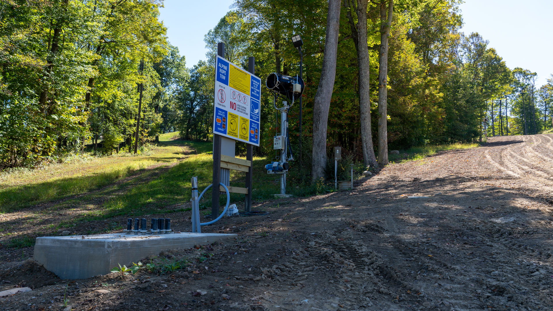 Excavated Slope and Foundation Prepped and Ready for Install of New Rope Tow for Alpine and Progression Terrain Parks