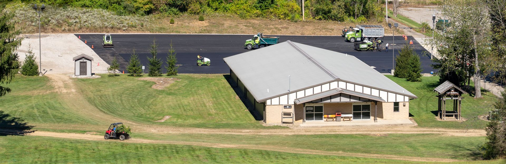 Paving of Rental Center Parking Lot is underway at Snow Trails Mansfield, Ohio