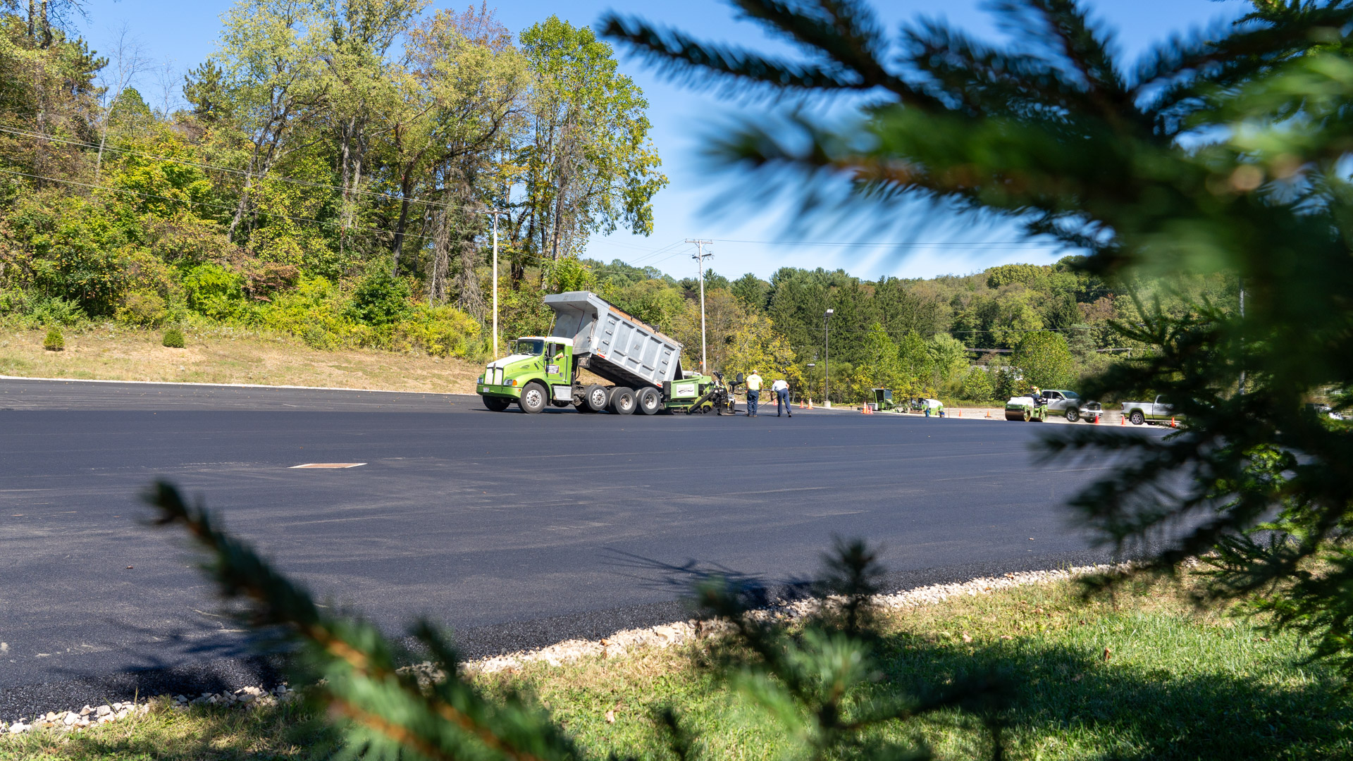 Finishing Paving Top Layer of Rental Center Parking Lot is underway at Snow Trails Mansfield, Ohio