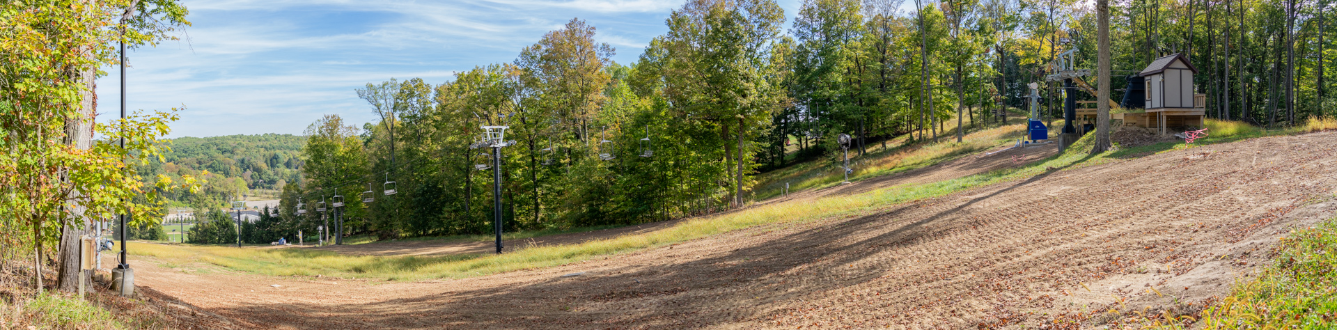 Excavated slope with New Addition of Rope Tow for Alpine and Progression Terrain Parks