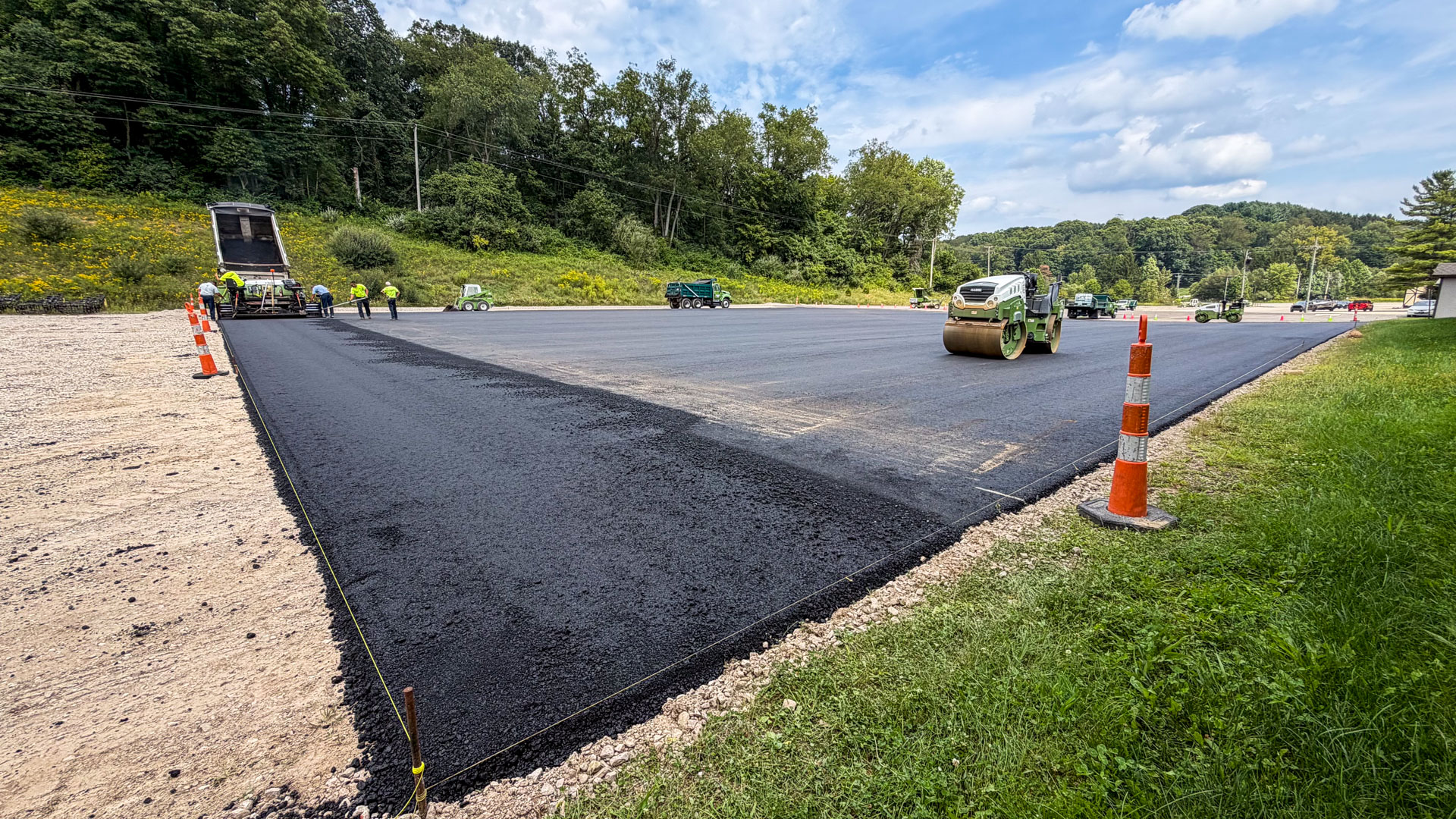 Rental Center Parking Lot Additional Paving looking Northeast at Snow Trails Mansfield, Ohio