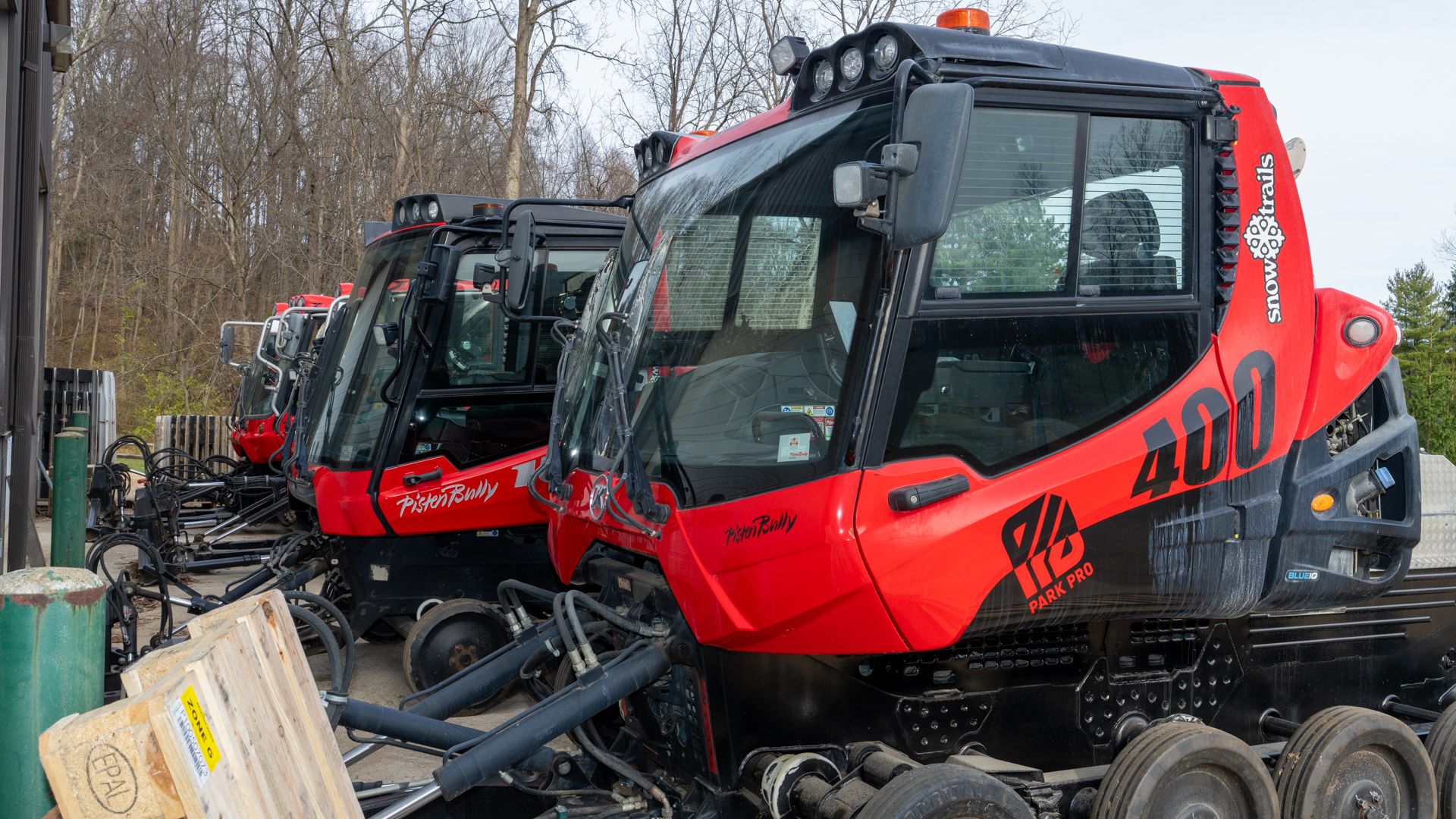 Pisten Bully Snow Cat Fleet Off-Season Maintenance at Snow Trails Mansfield, Ohio