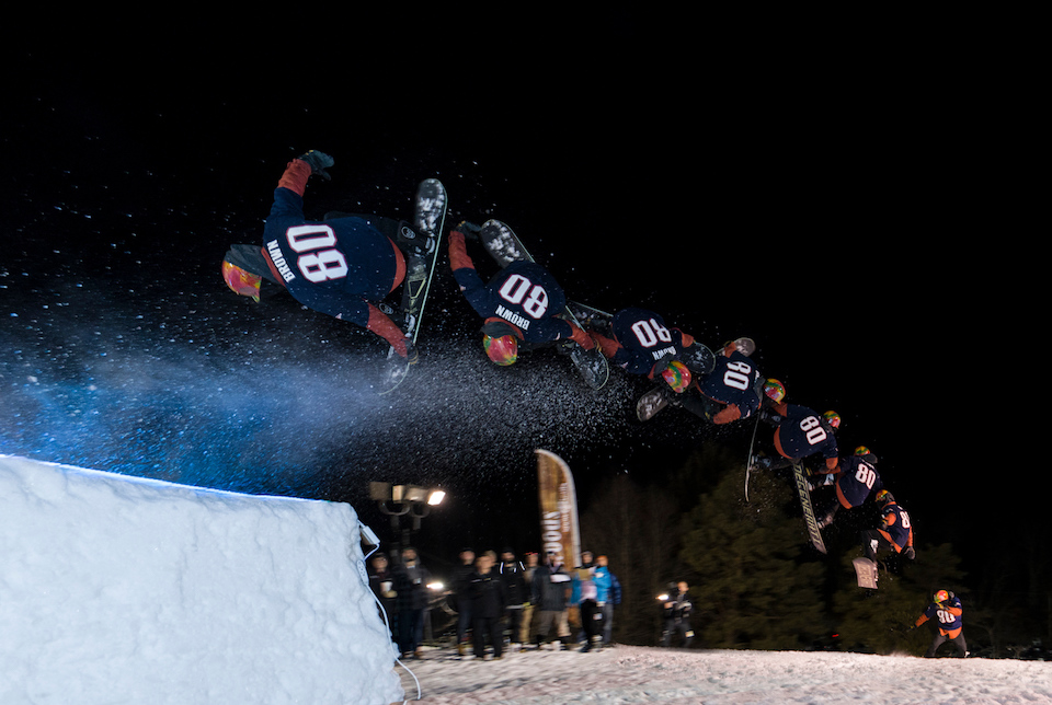 Big Air Competition Snowboarder at Snow Trails Mansfield Ohio