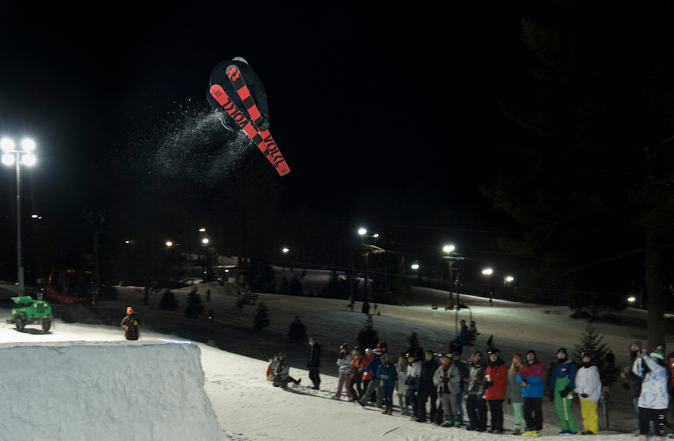 Big Air Competition Skier at Snow Trails in Mansfield Ohio