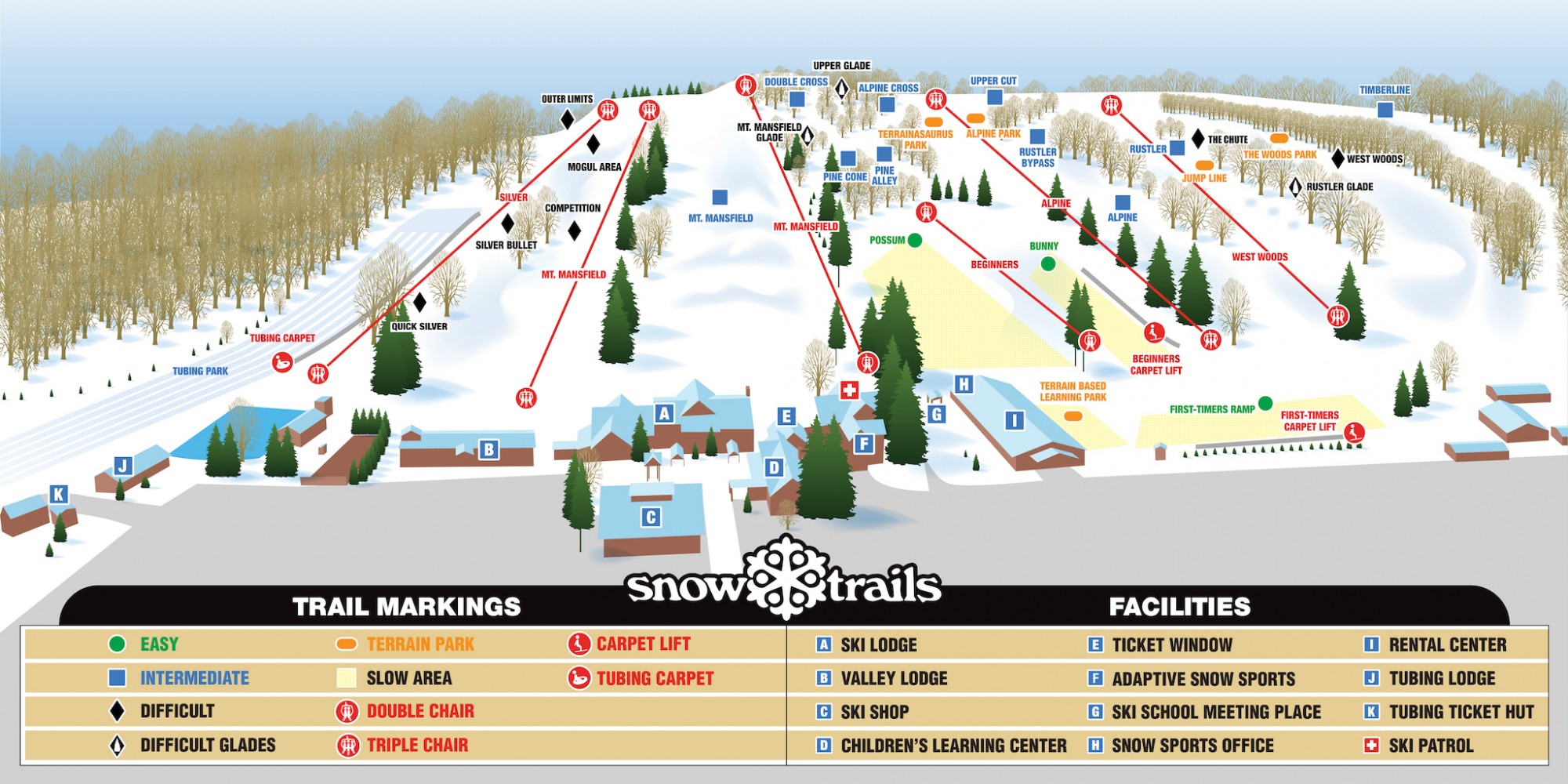 Snow Trails Map 2021-22