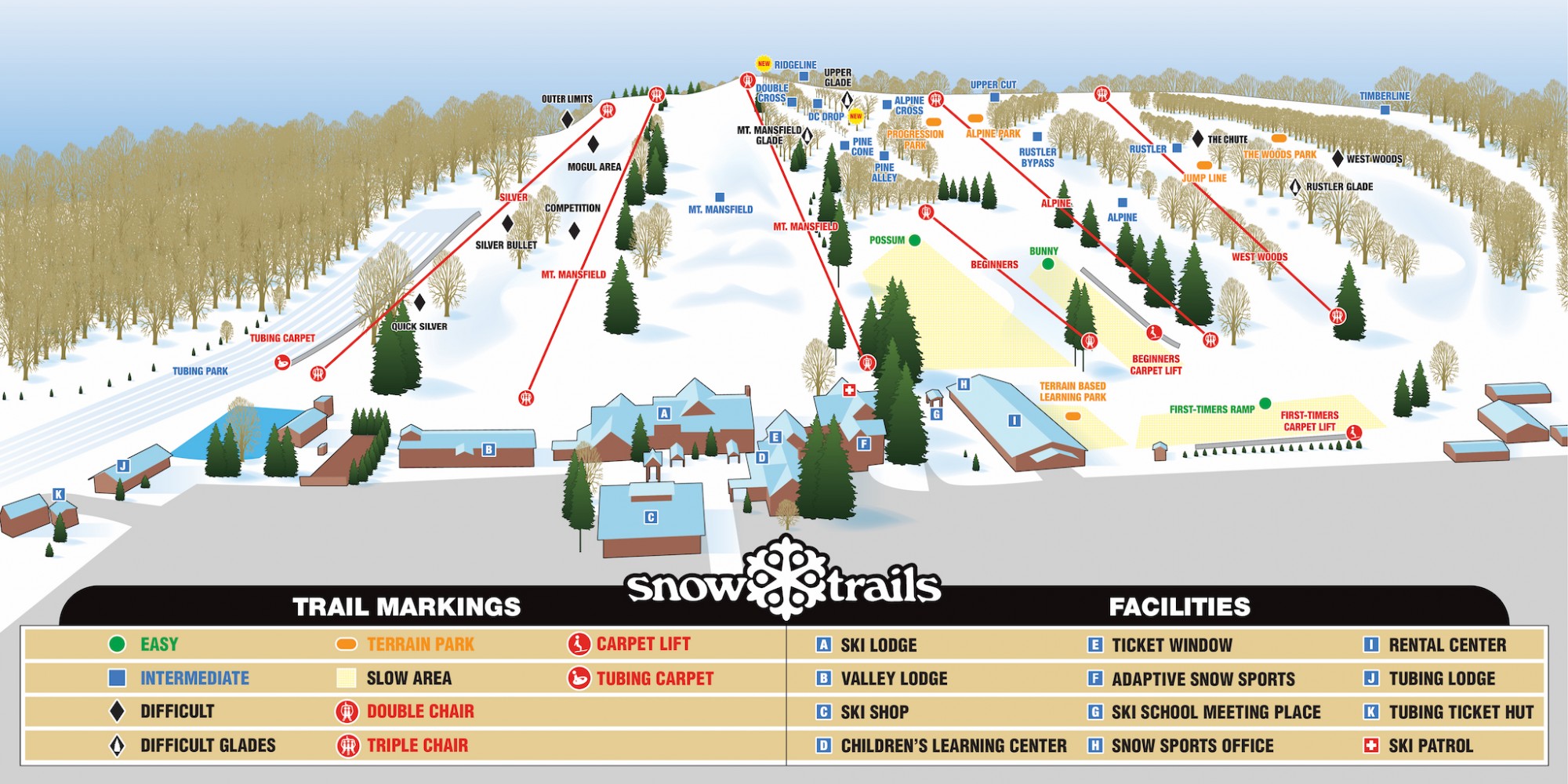 Snow Trails Map 2021-22