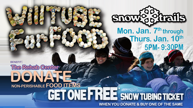 Will Tube For Food at Snow Trails Vertical Descent Tubing Park