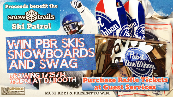 Raffling PBR Skis and Snowboards to Benefit Snow Trails Ski Patrol