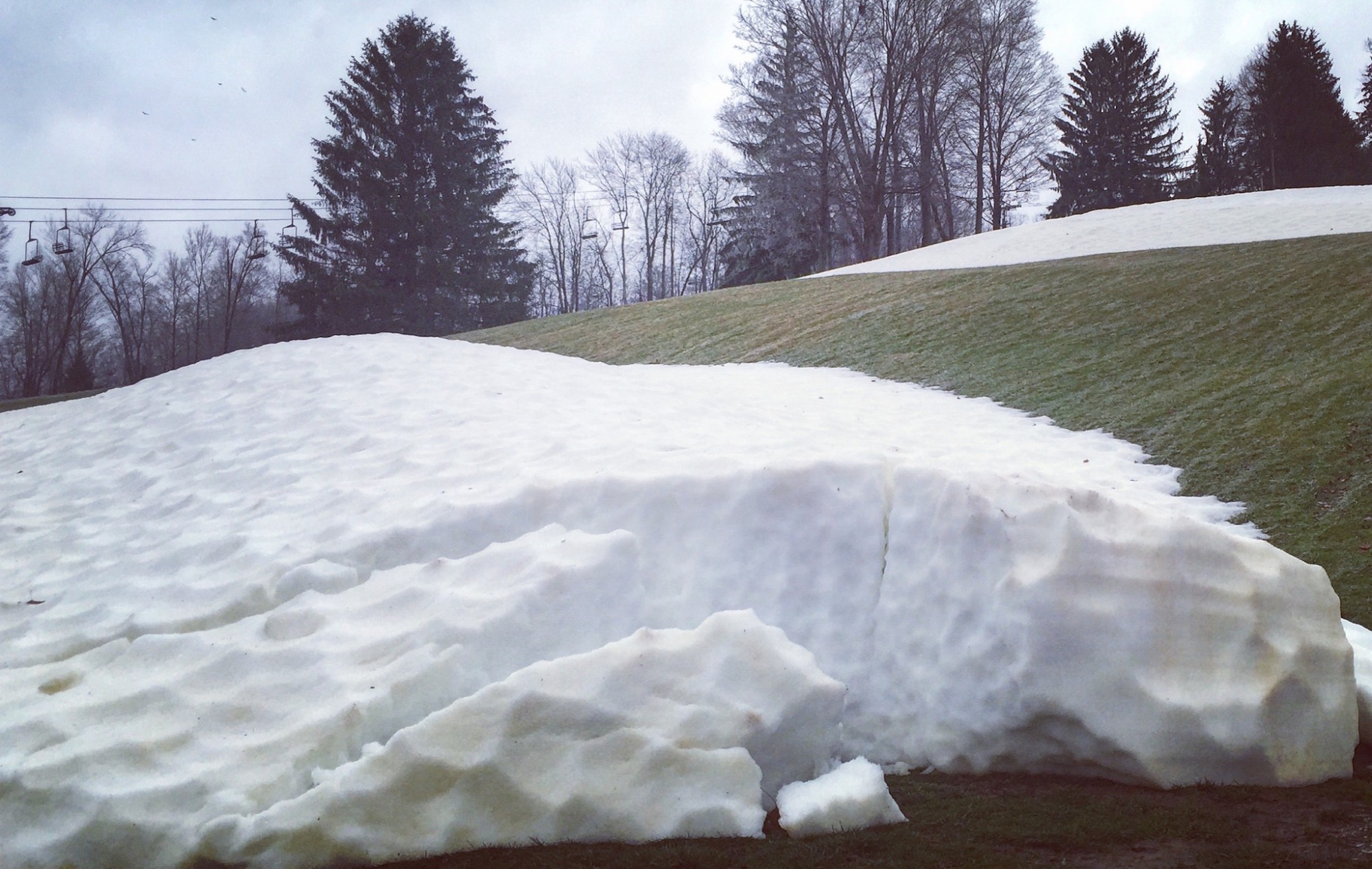 Snow Trails Stockpiles of Snow December 2015