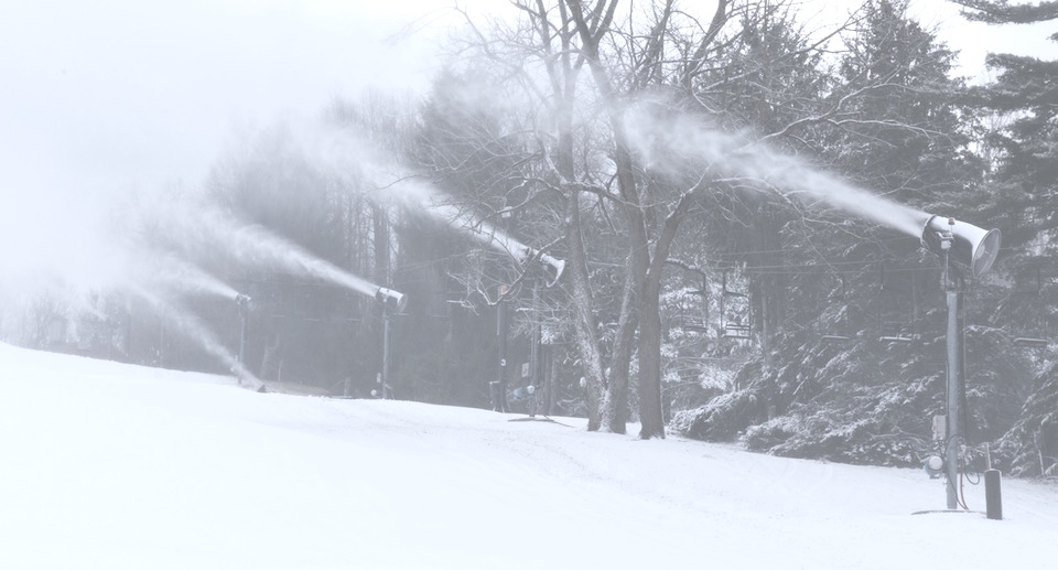 Snowmaking at Snow Trails in Mansfield, Ohio