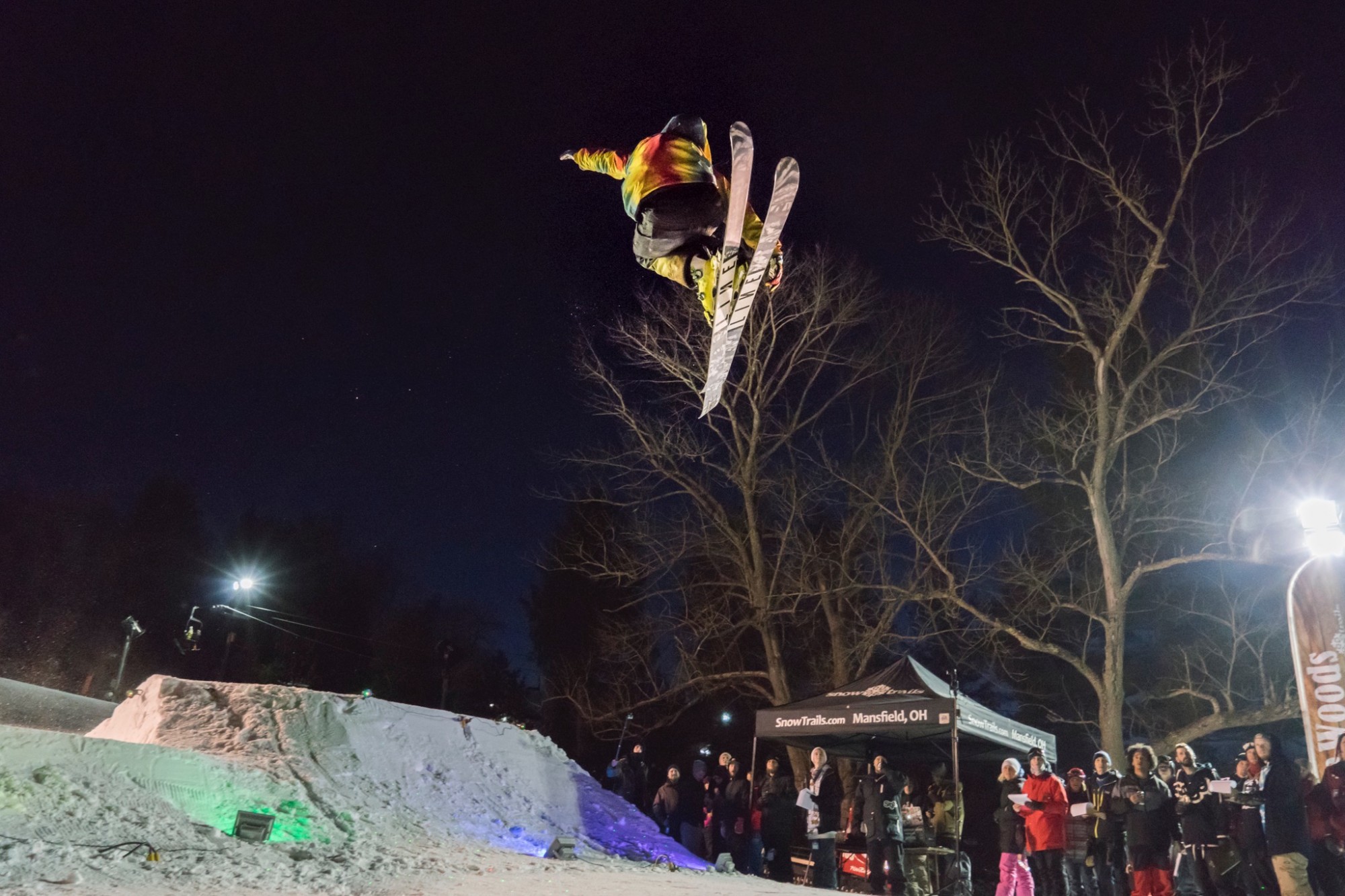 Big Air Competition Skier at Snow Trails in Mansfield Ohio