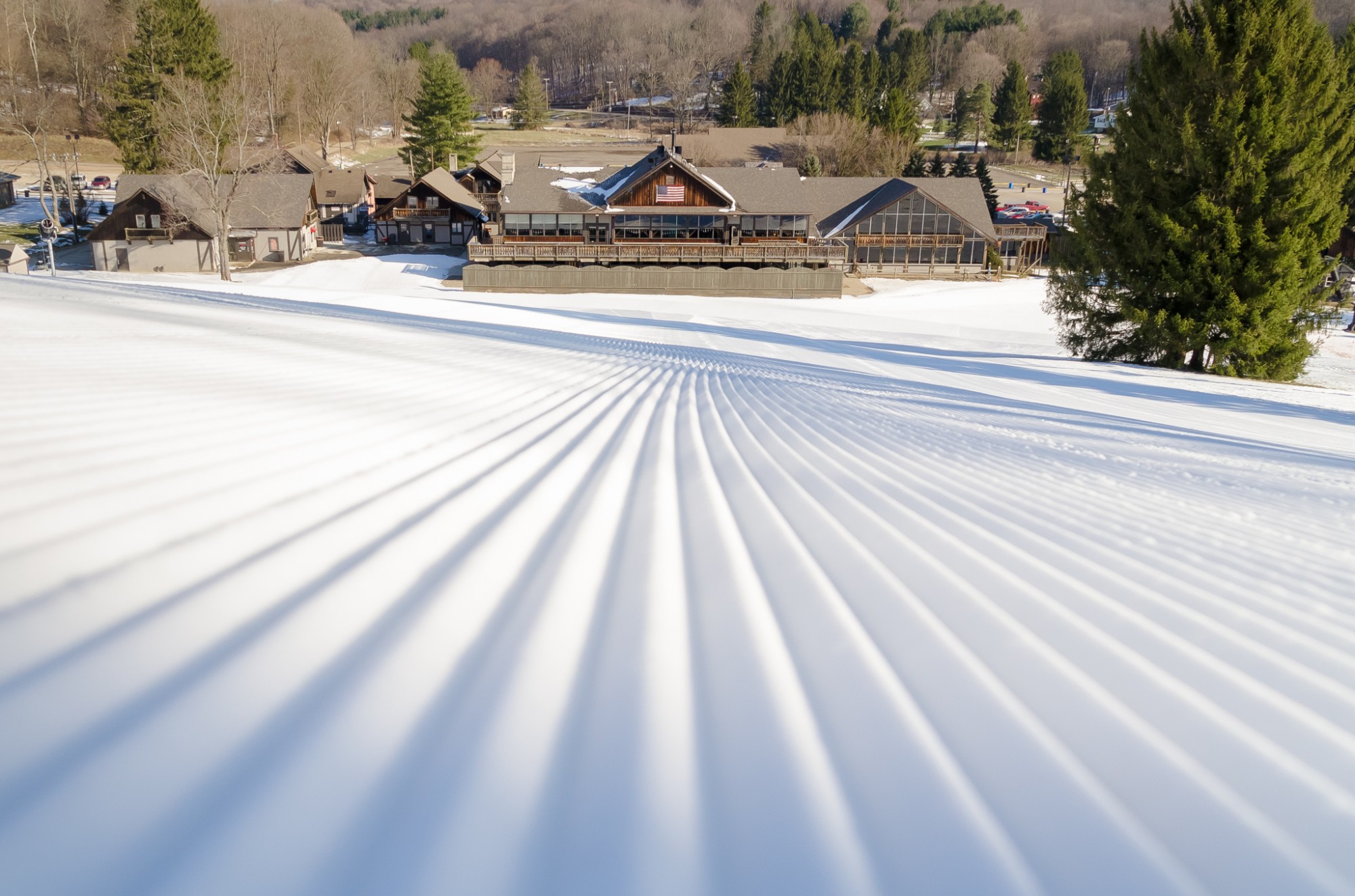 Snow Trails Ski Lodge at the based of our Mt. Mansfield Slope in Mansfield, Ohio