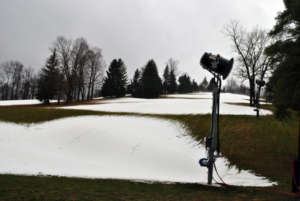 Snowmaking at Snow Trails in Mansfield, OH