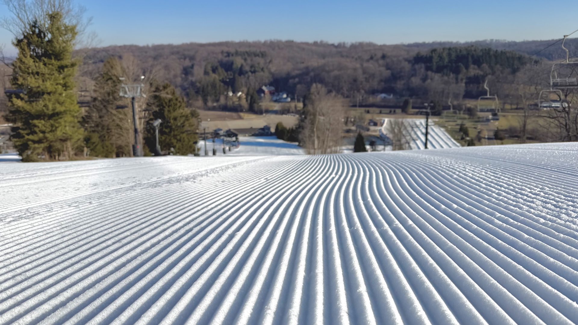 Competition Slope Corduroy Snow on Morning of Thursday, February 26th 2026