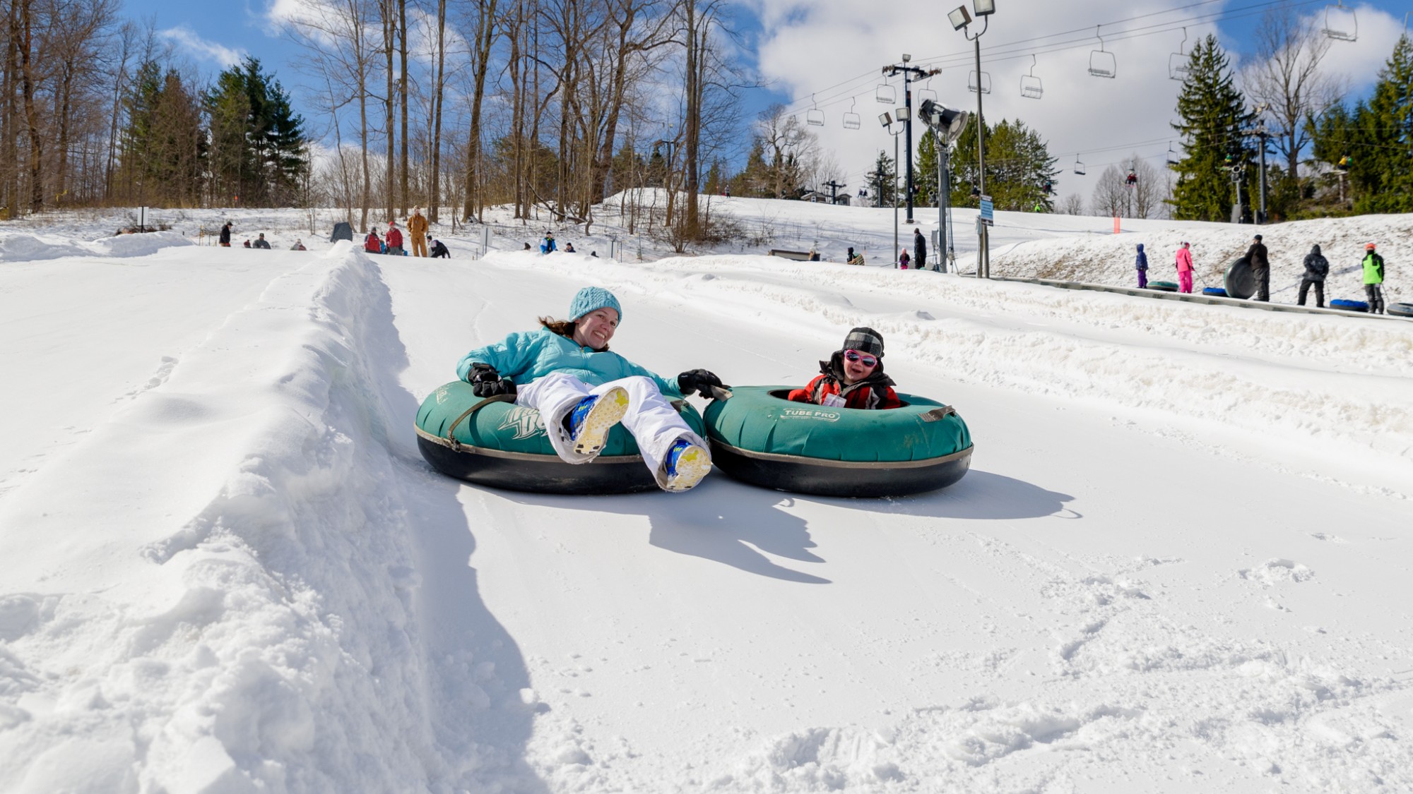 No walking uphill with Snow Trails Tubing Park Conveyor Carpet Lift Ride for Snow Tubing