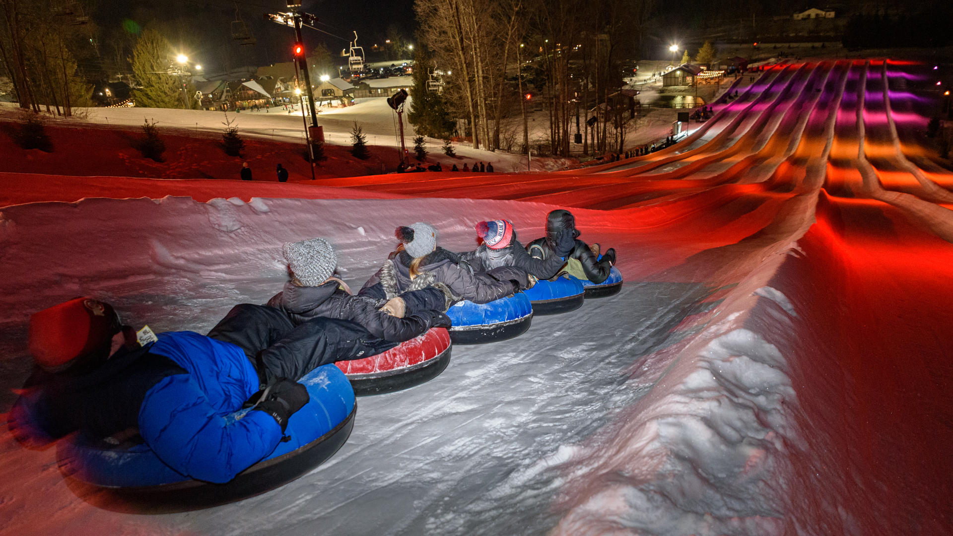 Glow Tubing at Snow Trails Vertical Descent Tubing Park is family fun for all ages