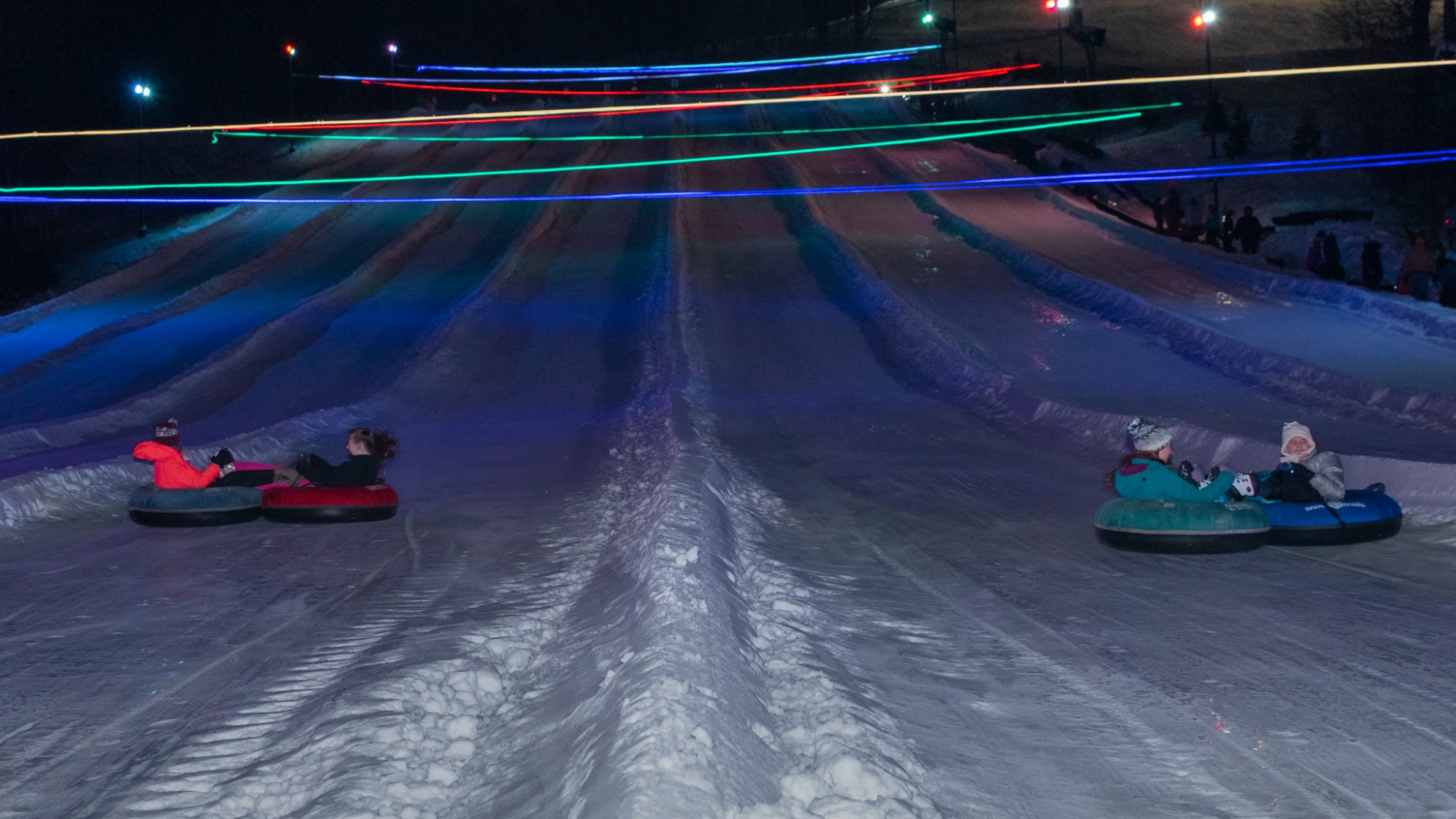 Will Tube For Food Under Glow Tubing LED Lights at Snow Trails Vertical Descent Tubing Park
